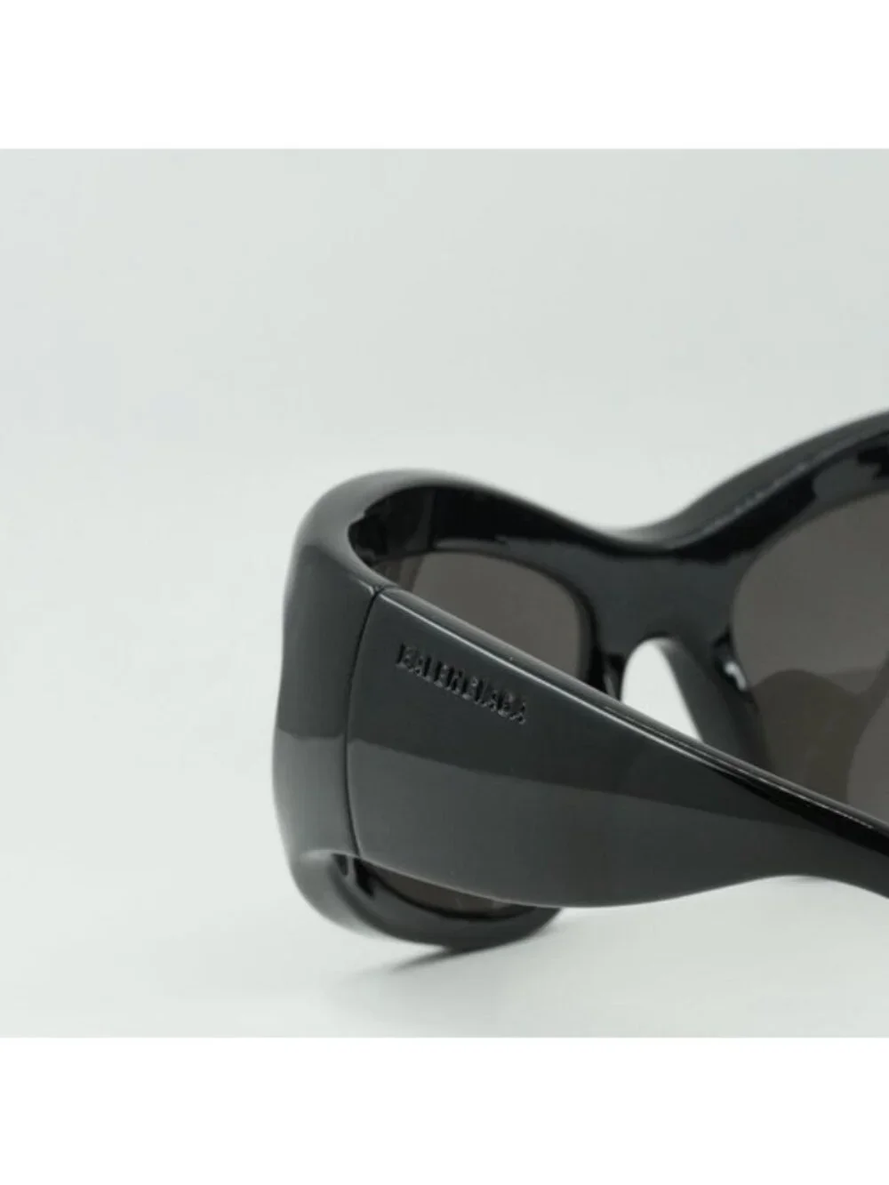 Balenciaga BB0228S 001 Sunglasses Black Geometric Frame, Grey Lenses